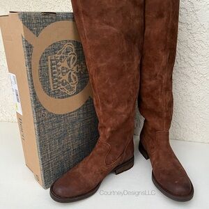 Born Borman Rust Over The Knee Tall Suede Leather Boots- W7- NIB